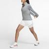 Nike Solid Color Logo Half-Zip High Neck Long Sleeve T-Shirt Women tops Smoke-Gray CU3220-084