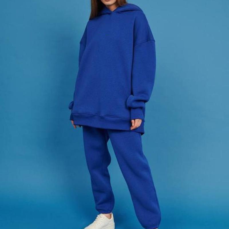 Kombinezony sportowe z kapturem Damska ciepła bluza z kapturem Casual Bluzy i spodnie z długim rękawem Dwuczęściowe zestawy Stroje damskie