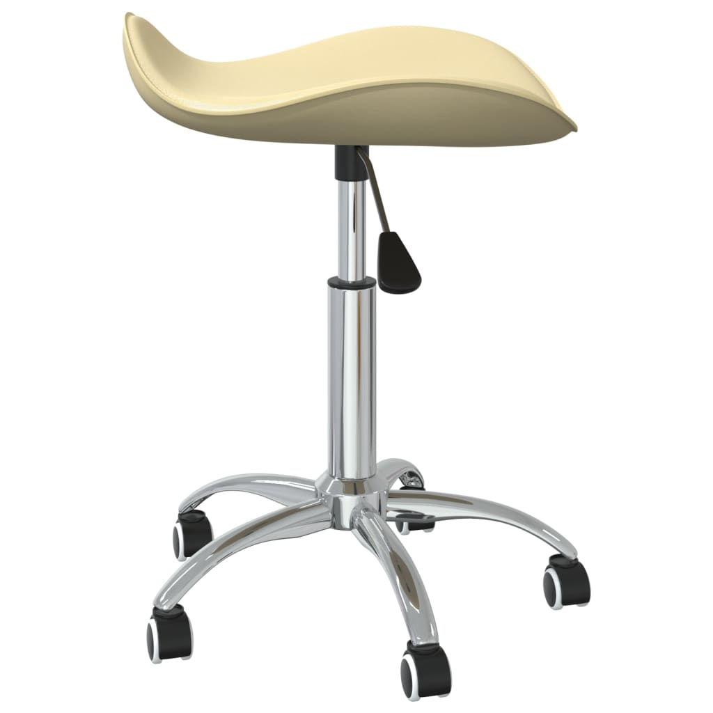 Barber Stool Cream Faux Leather