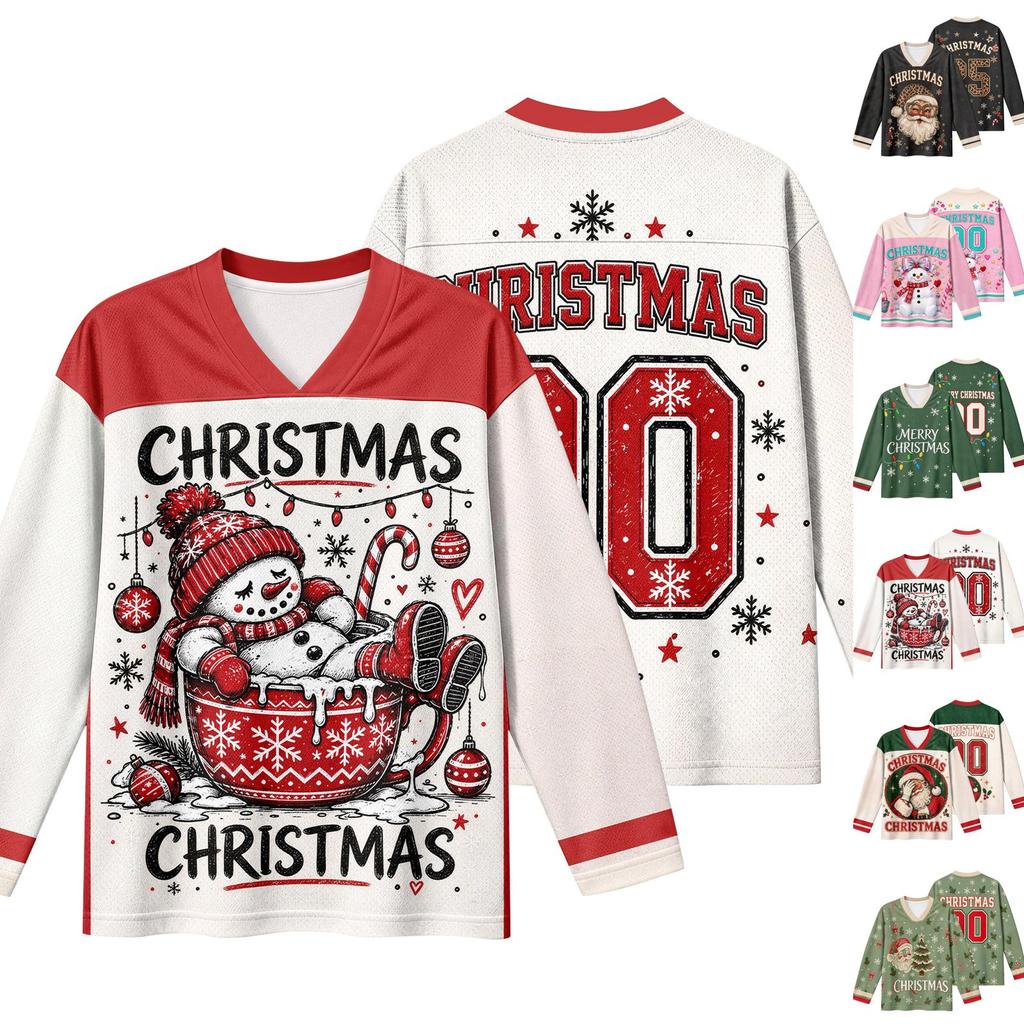 Women's Fashion Casual V-Neck Long Sleeve Printed Top