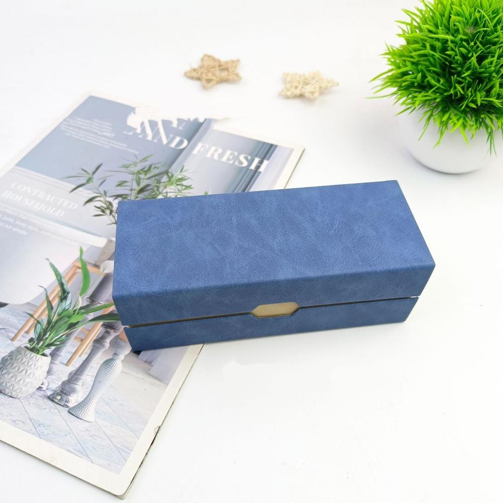 

Travel Myopia Glasses Case Portable 2 Pair Eyeglasses Holder Double Layer Glasses Box Dual Compartment For Bags Pockets Daily синій