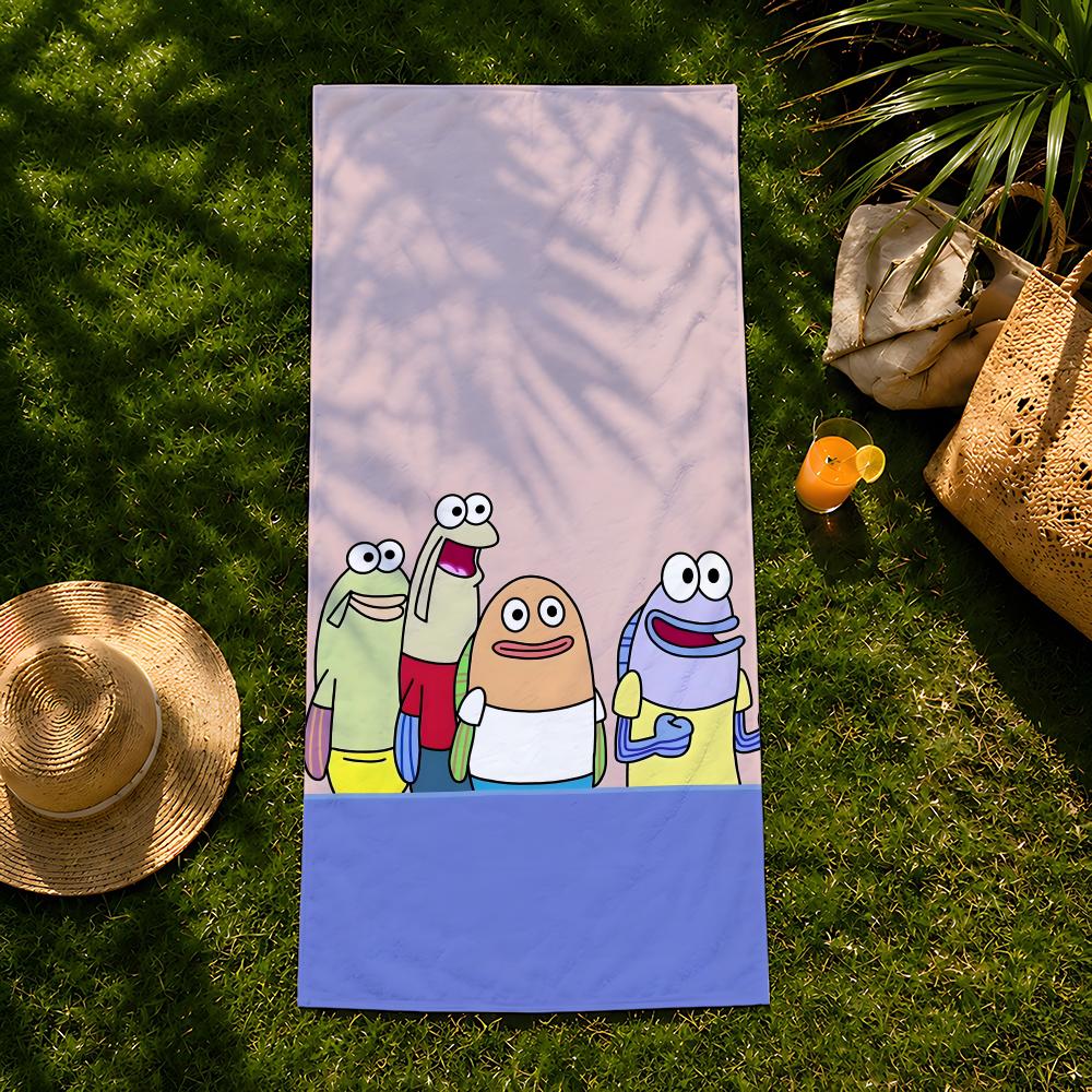 Art cartoon a-abstract F-Fish Towel beach towel, quick drying absorbent bath towel for Swim,Gym,Camping,Outdoor
