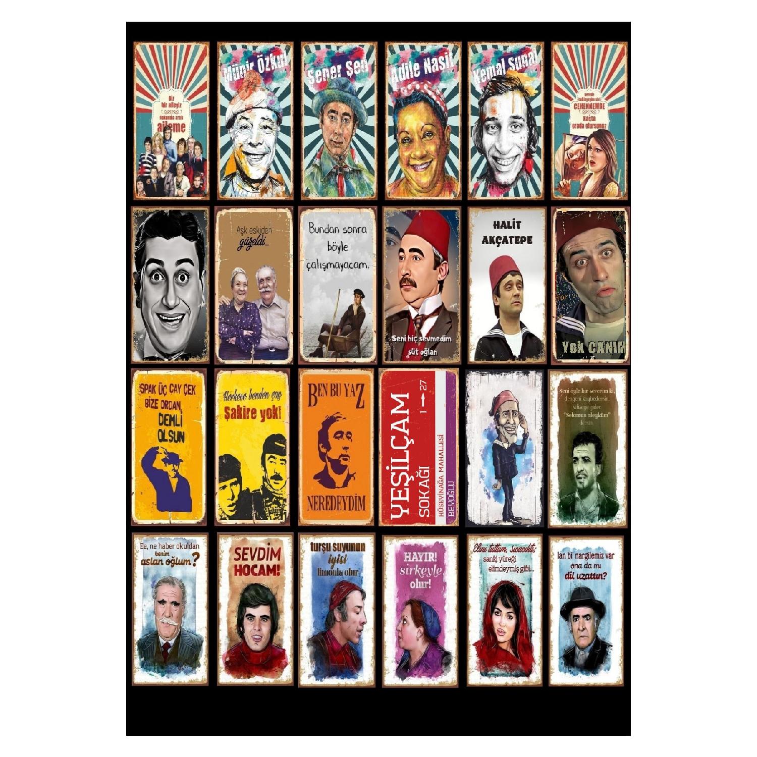 

Мини-набор из 24 деревянных плакатов в стиле ретро «Йешильчам» Набор из 2 шт.