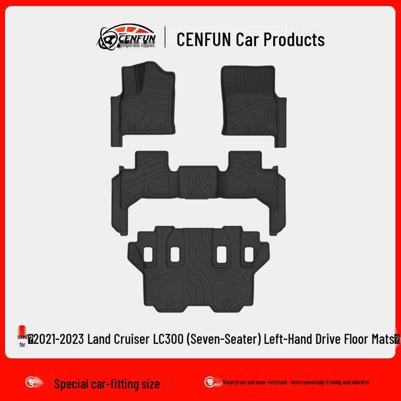 Toyota Land Cruiser LC300 TPE 7-Seat Floor Mats & Waterproof Trunk Mat for LHD/RHD.