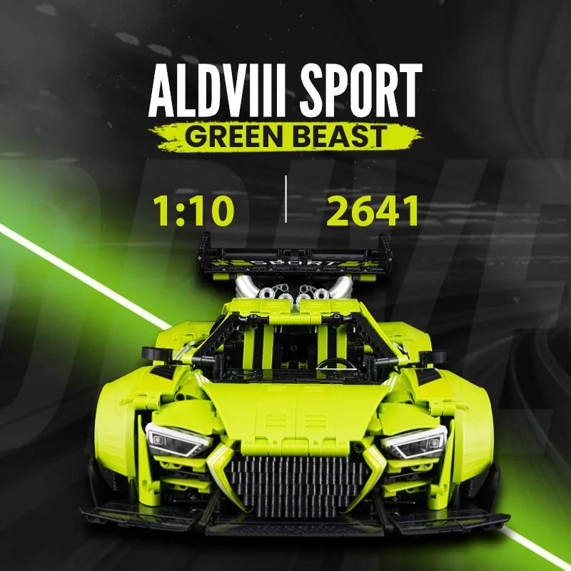 City Technical 2641pcs Audied R8 Sports Car MOC Supercar Model Building Blocks DIY Racing Vehicle Bricks Toys For Children Gifts