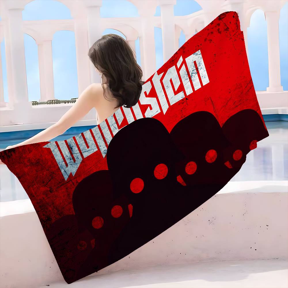 Wolfenstein Microfiber Printed Beach Towel Mountain Climbing Yoga Beach Swimming Running Absorbent Soft Towel