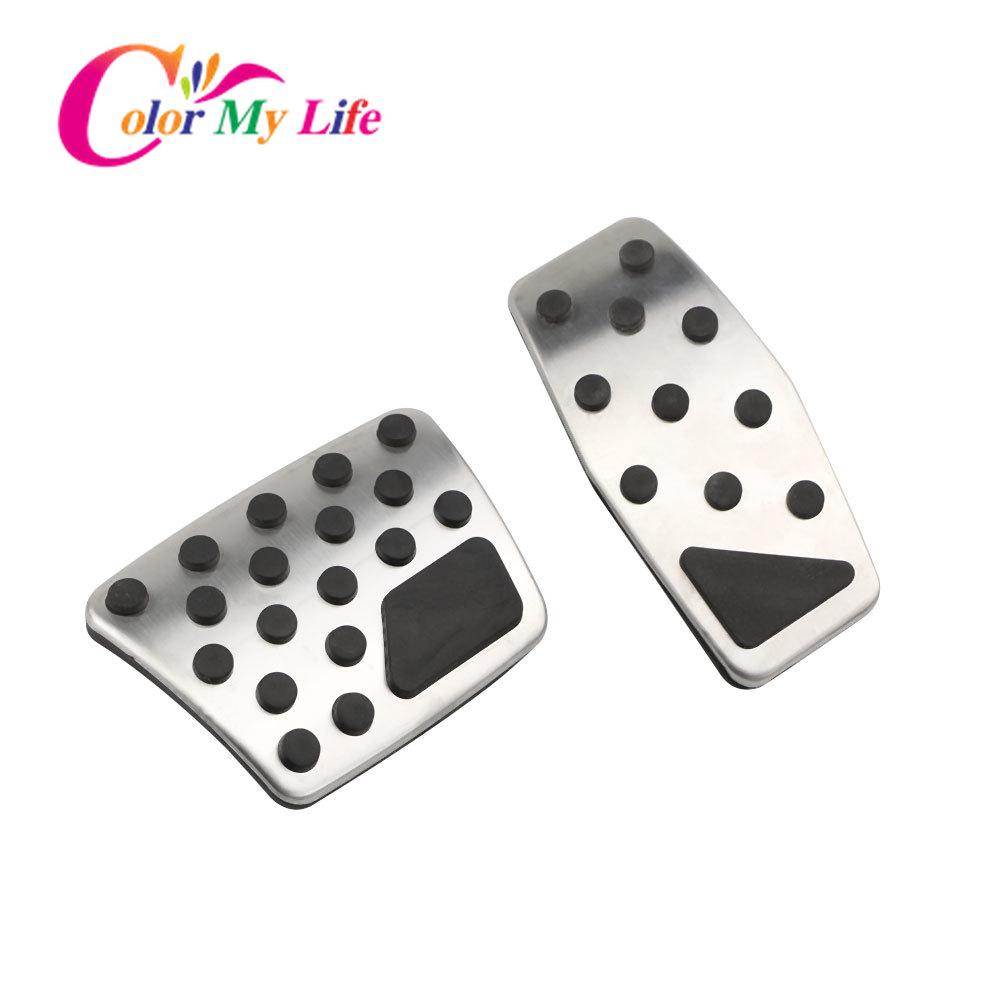 Color My Life Edelstahl Gaspedal Bremspedale Abdeckung Ruhepedale für Jeep Compass 2017- Renegade