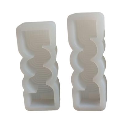 Lot de 2 moules à bougies géométriques en forme de S, uniques et magnifiques, en silicone, pour arche de bougies