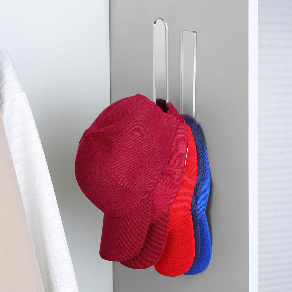 Wall Mounted Hat Rack Strong Adhesive Sticky Hat Storage Rack Multi-Purpose Hat Holder for Baseball Cap for Wall/Door/Closet