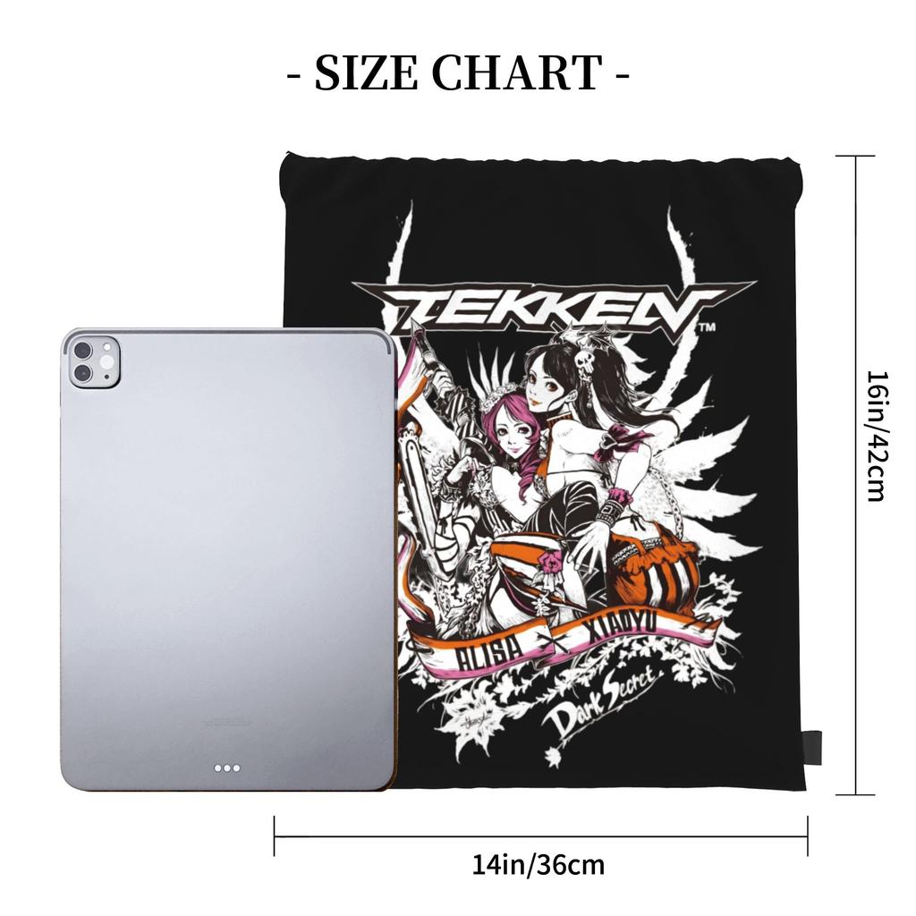 Custom T-Tekkenes Drawstring Bag Women Men Lightweight Beat 'em Up Sports Gym Storage Backpack