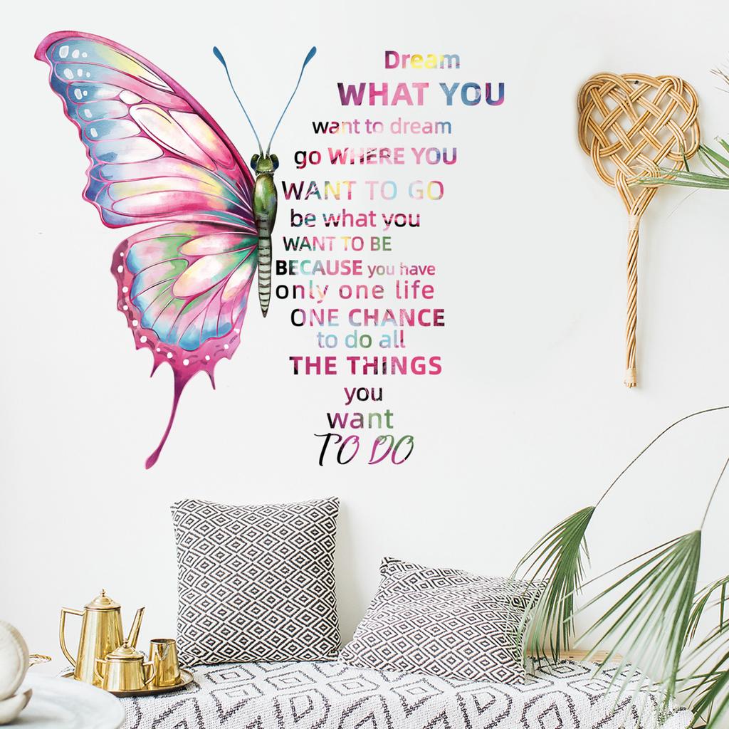 Colorful Butterfly Wall Stickers Inspirational Quotes Wall Sticker Vinyl Butterfly Wall Art Stickers