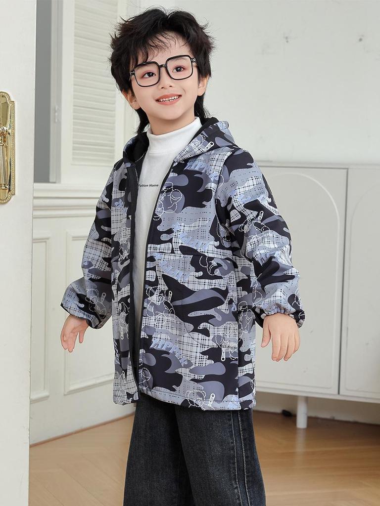 Unisex Cartoon Baby Smock: Autumn/Winter Down Jacket Outerwear, Meal-Protecting Clothing.