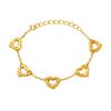 Qiong Yao French Luxury Hollow Heart Bracelet Plated In Real Gold