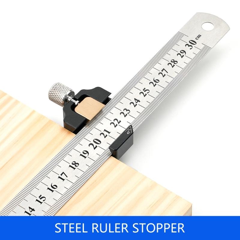 Combination Square Adjustable Steel Ruler Positioning Block 45 90 Degree Angles Marking Gauges For Precisions Woodworking