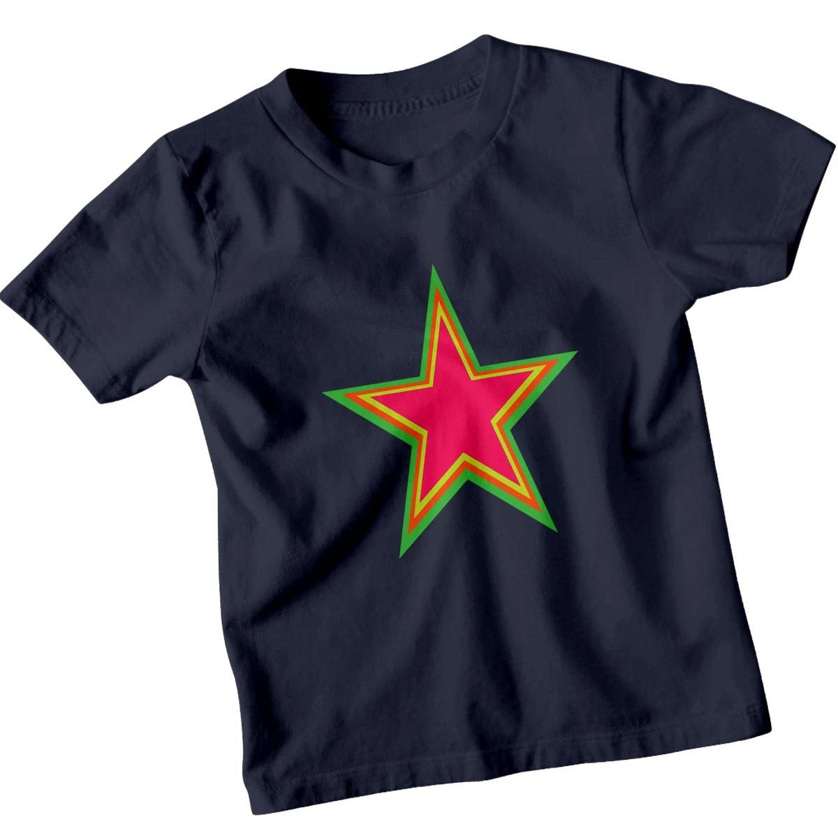 Star Geometric Shapes Abstract Kids T-Shirt Fun Graphic Tee 100