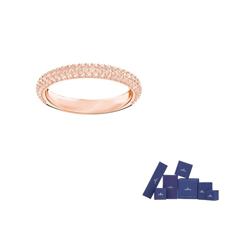 Swarovski Dextera Rose Gold Tone Plated Crystal Rings Womens Pink 50-Original brand box