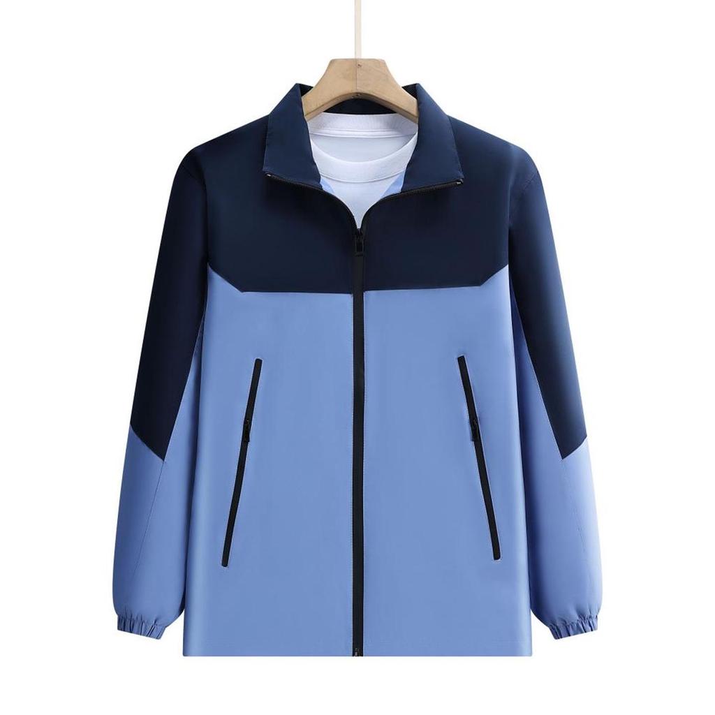 Unisex Farbblock Winddichte Wasserdichte Jacke mit Logo