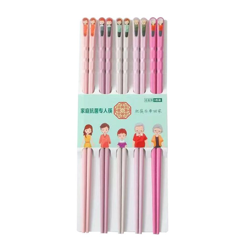 

Шестигранные палочки из сплаваПалочки Макарон Шестигранные Нескользящие и Защищенные от плесени Сервировочные палочки Wavy [5 pairs]