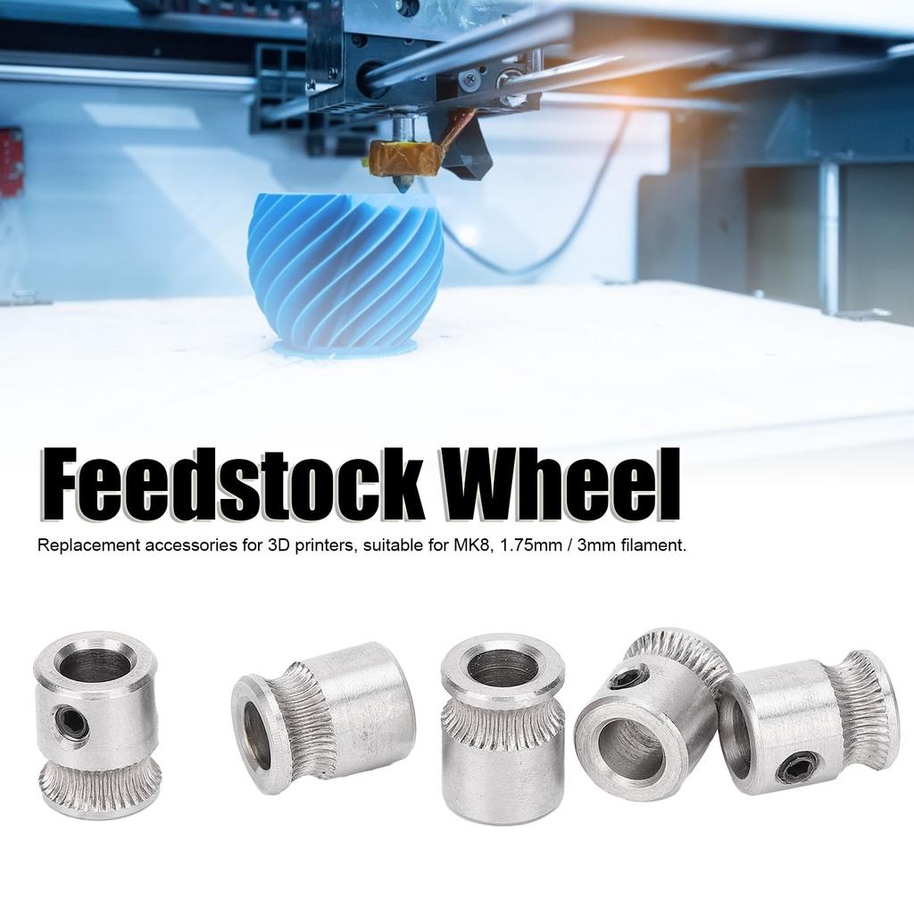 5Pcs Feedstock Wheel for MK8 Extruder Feeding Concave Gear 3D Printer Accessories