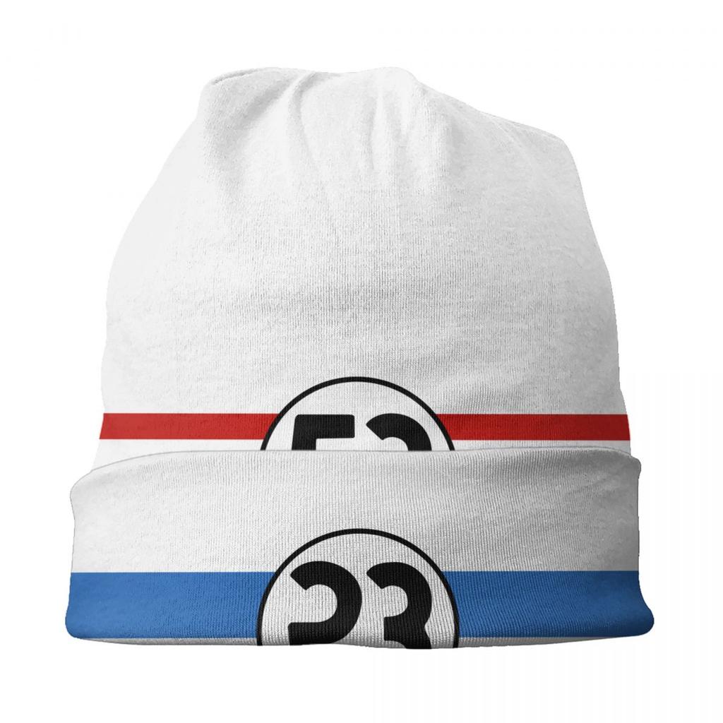 Classique voiture de course Herbie 53 Skullies bonnets casquettes Cool hiver chaud unisexe femmes tricot Chapeau adulte unisexe Bonnet chapeaux