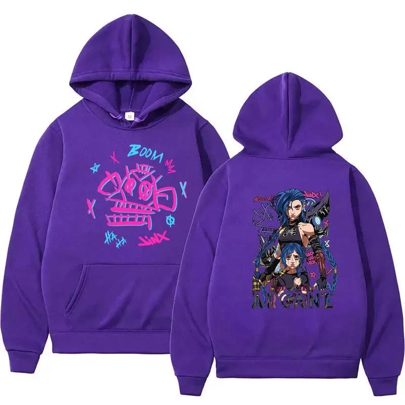 Harajuku Hip Hop Pullover Tops Anime Arcane Hoodie Sweatshirt Fans Gift Streetwear Women Men Fleece Sweatshirts Hooded Pullovers