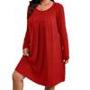 Autumn/Winter 2026 Bohemian Ribbed Solid Color Women's Dress