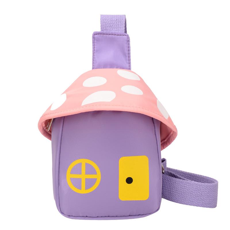 

Детские сумки, осенние новые милые маленькие детские сумки-грибочки, для мальчиков и девочек, повседневные сумки-мессенджеры фиолетовый