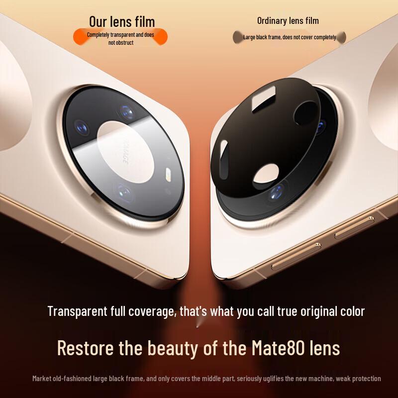 ESCASE 2-Pack Tempered Glass Camera Lens Protector for Huawei Mate 80 Pro Max