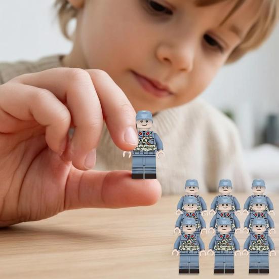 Yousheng 10 Pcs 1.7" Mini WWII Soldiers Figures Model Set Military Building Block Toys with Weapons Gift for Christmas Stockings Birthday Easter