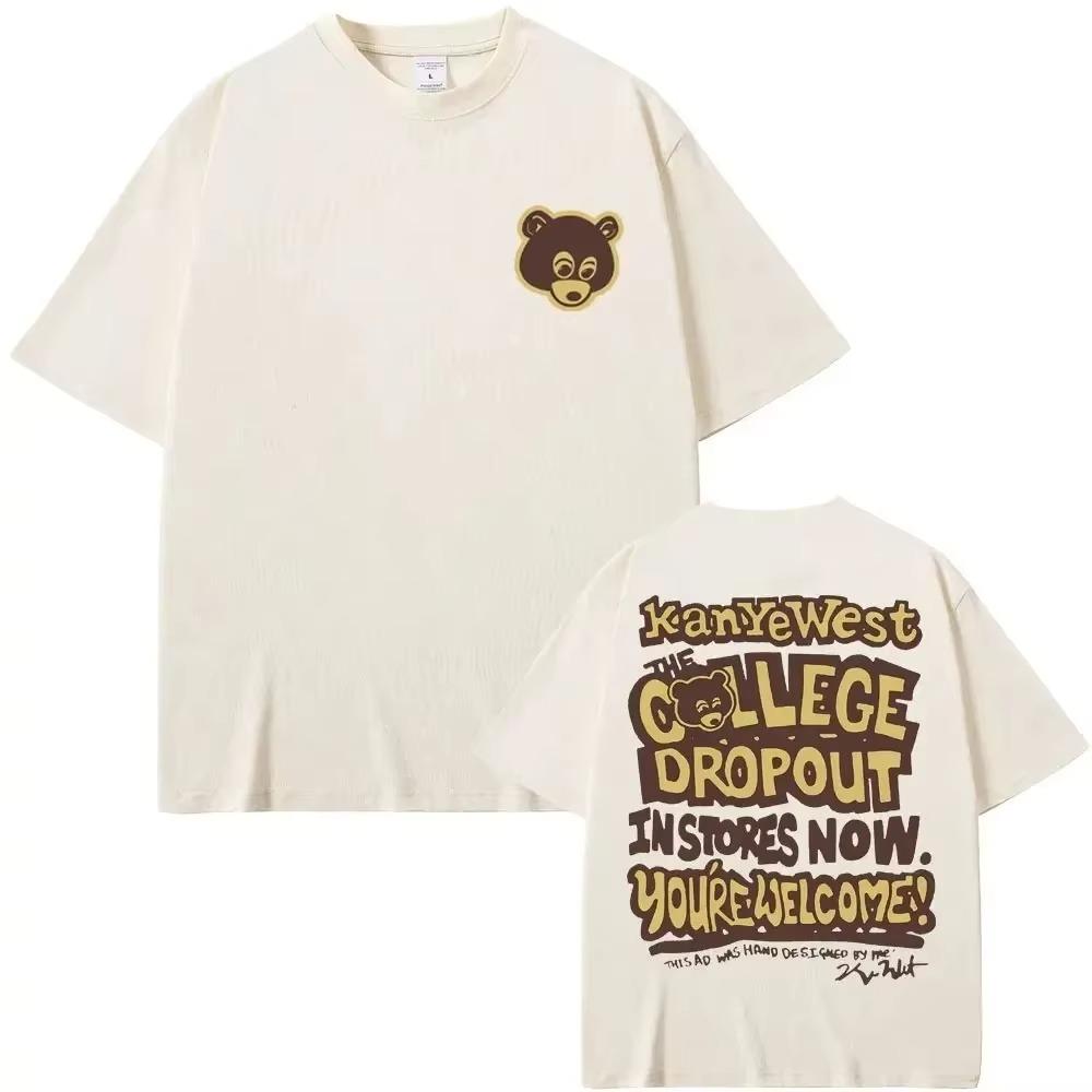 Best Famous Kanye West The College Dropout Graphics Tshirt Men Women's Hip Hop Rap Vintage T-shirts Male Casual T Shirt