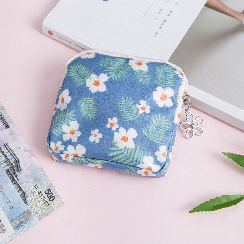 Mini Women Cosmetic Bag Cute Floral Small Makeup Bags Toiletry Organizer Female Coin Card Storage Purse Make Up Case Bag