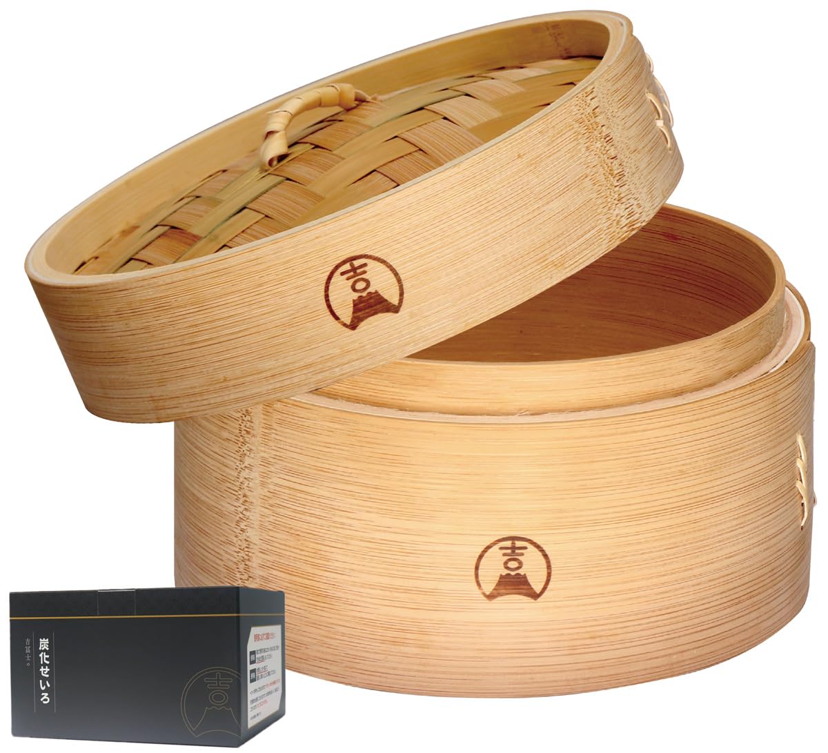 18cm Carbonized Bamboo Single Tier with Deep Chinese Includes 20 Steamer Sheets Carbonized [Yoshifuji Crafts] Steamer, Lid, Type, Steamer, (18cm