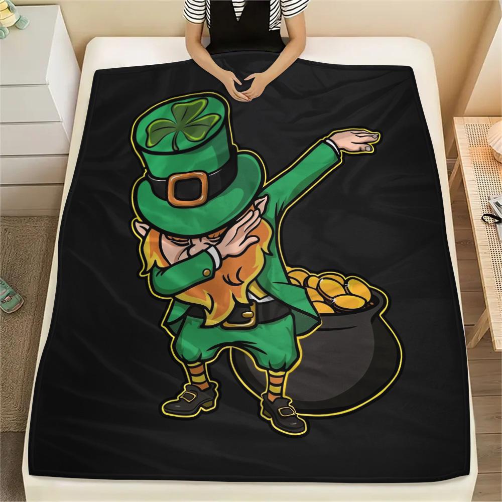 

St. Patrick s Day Print Flannel Blanket, High quality Comfortable for All Seasons, Home Decor, Warmth and Comfort 80cm x 120cm