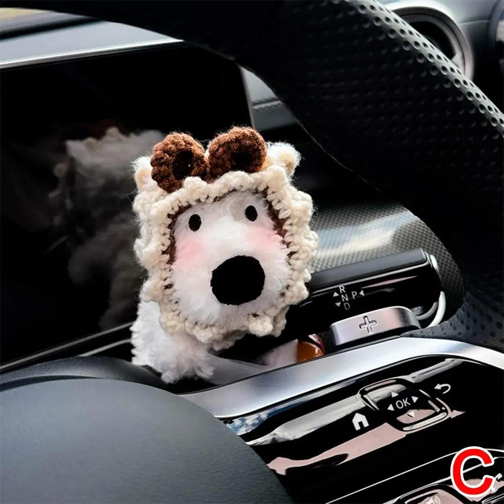 Car Mounted West Highland Accessories Car Gear Shift Decorations, Dog Turn Ornaments Dolls Rearview Signal Mirror Wiper Dol X3M6