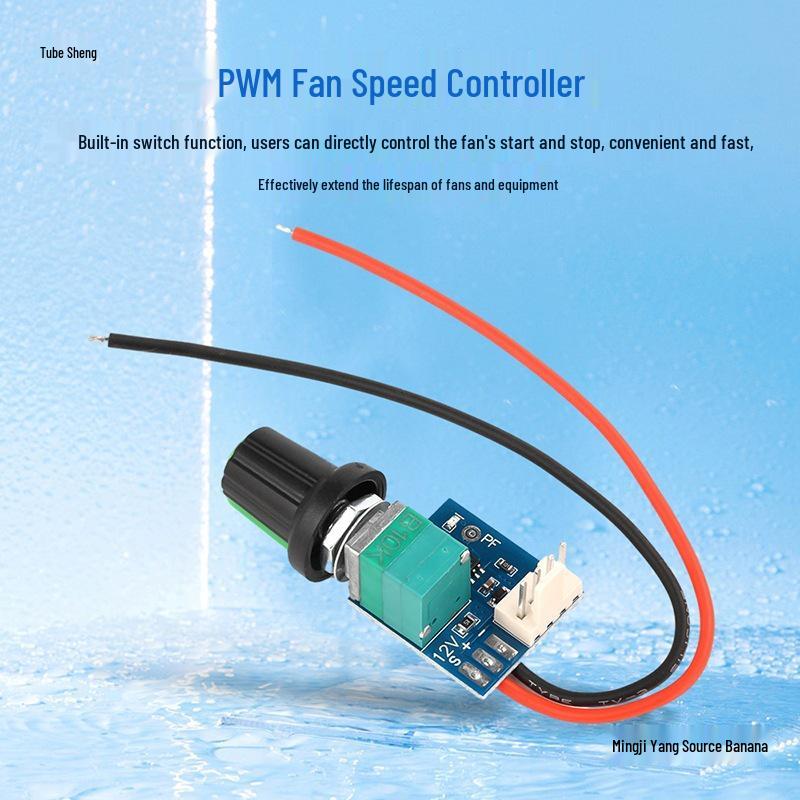 DC5-12V Manual PWM Fan Speed Controller with Switch for Noise Reduction