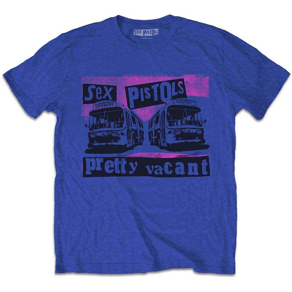 The Sex Pistols Pretty Vacant Coaches T-Shirt Blue New Unisex T-Shirt L