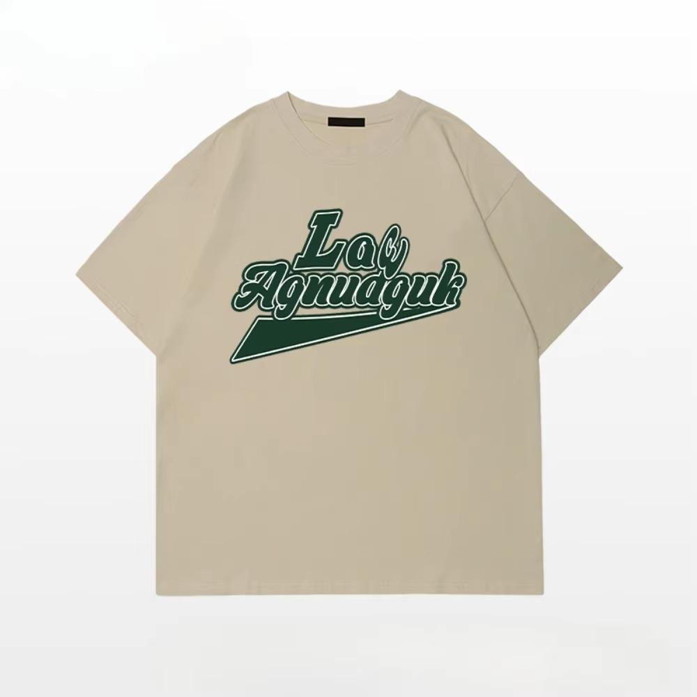 Letní móda Retro pánská anglická písmena těžké váhy 100% bavlna s kulatým výstřihem s potiskem Vysoce kvalitní neformální tričko Fitness Street