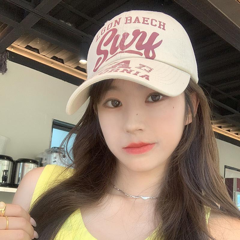 New American Print Letter Baseball Hat Men and Women Retro Wide Brim Sun Protection Hip Hop Casual Baseball Cap