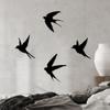 Set di 4 Decorazioni da Parete in Metallo a Forma di Uccello Volante, Sagome di Rondini, Segni Metallici Finitura Nera, Facili da Disporre, Decorazioni Murali per Camera da Letto, Corridoio, Ufficio