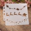 Exquisite Christmas Spraying Drawing Template Portable Washable 3-ring Loose-leaf Stencils Reusable Anti-break for Kids