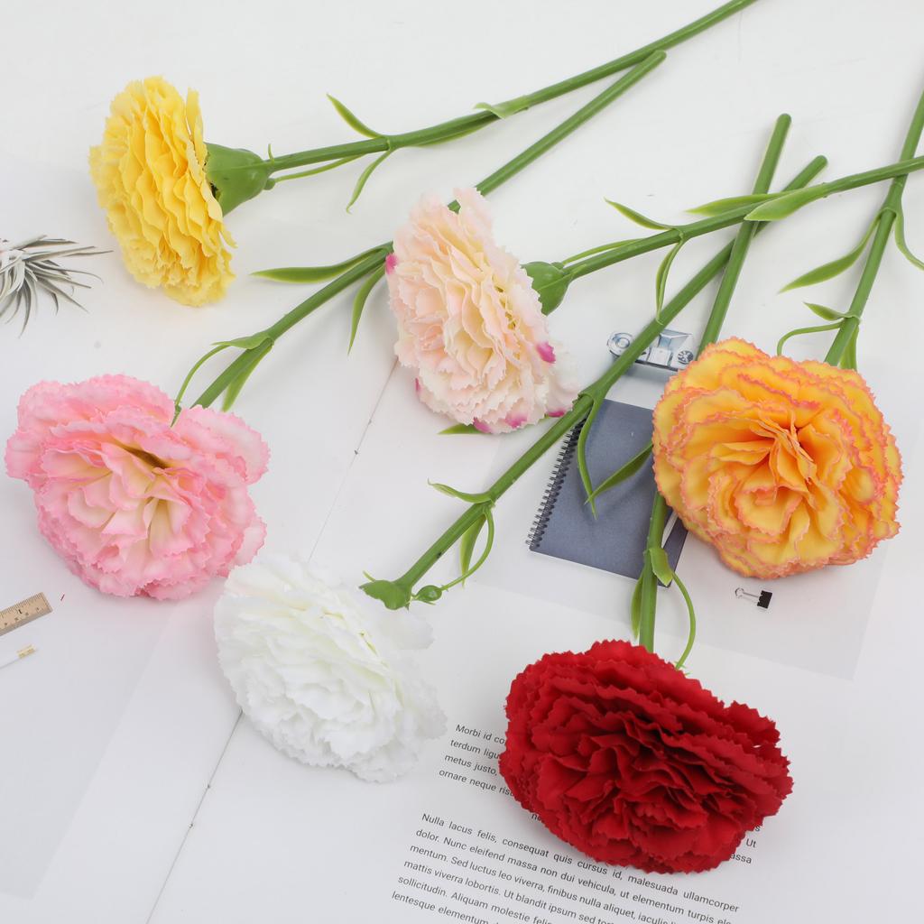 5Pc Moisturizing Latex Carnation Artificial Real Touch Silk Flower Mother's Day Bouquet Gift Wedding Home Party Decor Carnation