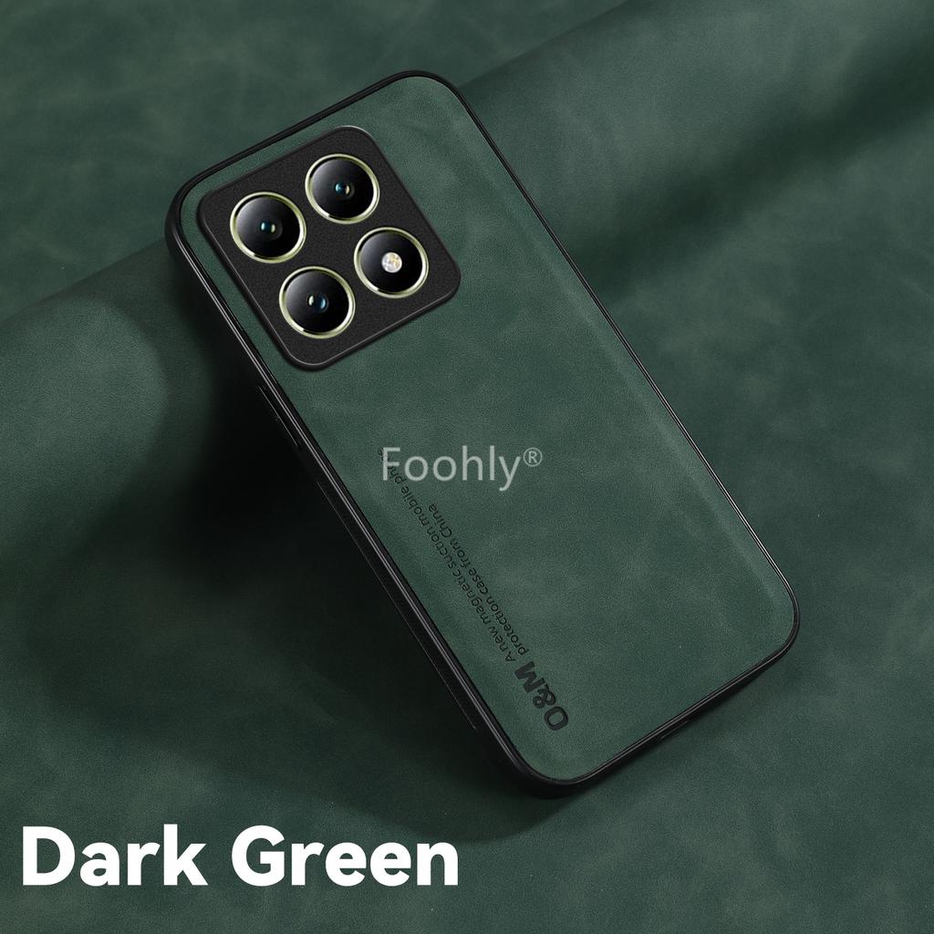 Nubuck Leather Magnetic Case for Xiaomi 14T Pro Mi 14 5G Protective Cover Shockproof Back Shell Coque Capa Fundas