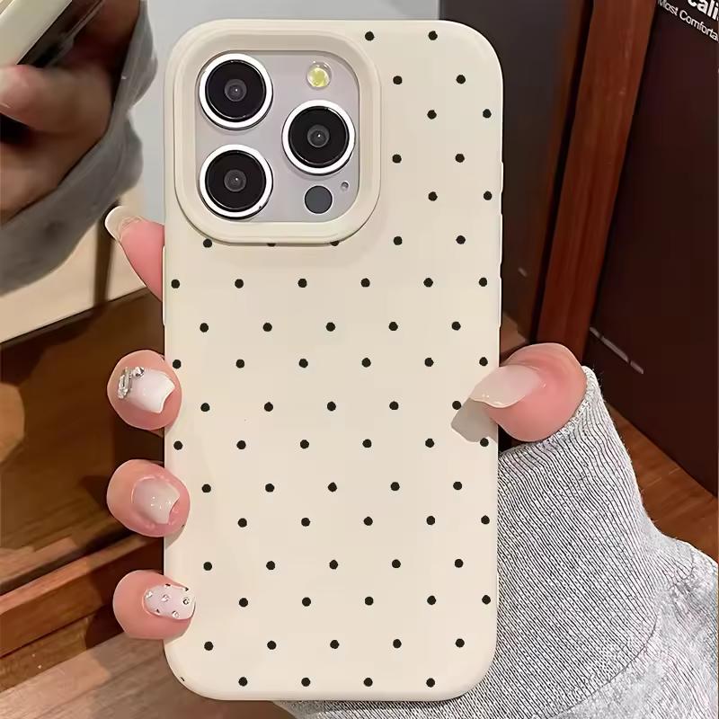 Minimalism Full Screen Somple Polka Dots Pattern Phone Case For For Iphone 17AIR 16 1 14 13 12 11 Pro MAX Plus Y2K Silicone Cover