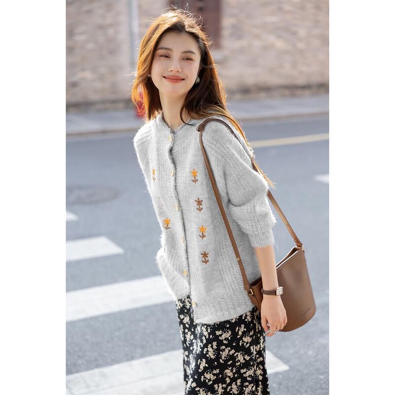 MOKANA Youthful Embroidered Plush Knit Sweater