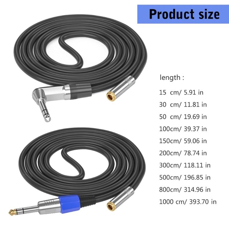 3.5mm Male To 6.35mm Female Adapter 1/8inch Female To TRS 1/4inch Male Adapter Cable for Amplifier Guitar Speakers