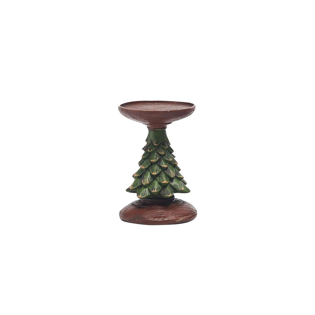 Retro Christmas Tree Candle Holder Ornaments Desktop Decoration Resin Candle Holder