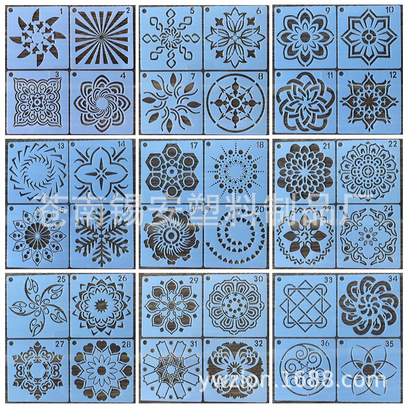 56 Шаблонов для росписи камней Мандала - Креативные формы для вырезания для вспомогательного искусства Мандала