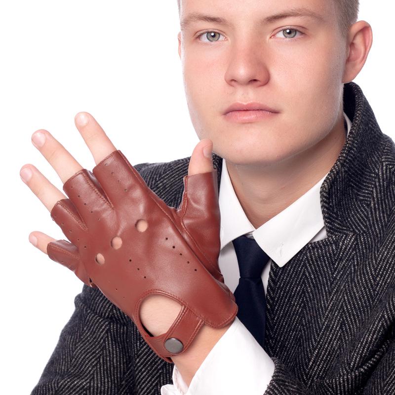 "Maßgeschneiderte Lammfell-Halbfinger-Lederhandschuhe - Vielseitig für Radfahren, Streetdance und Outdoor-Bekleidung."