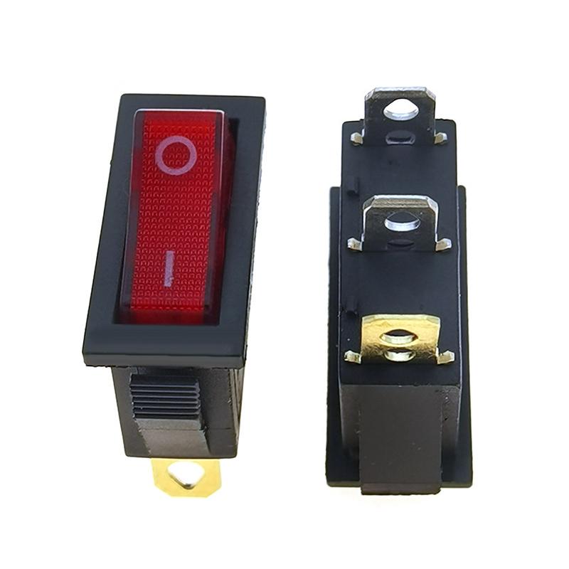 5Pcs Kcd3 Rocker Switch 16A 250Vac/ 20A 125Vac 2/3 Position Electrical Equipment With Light Power Switch On-Off On-Off-On