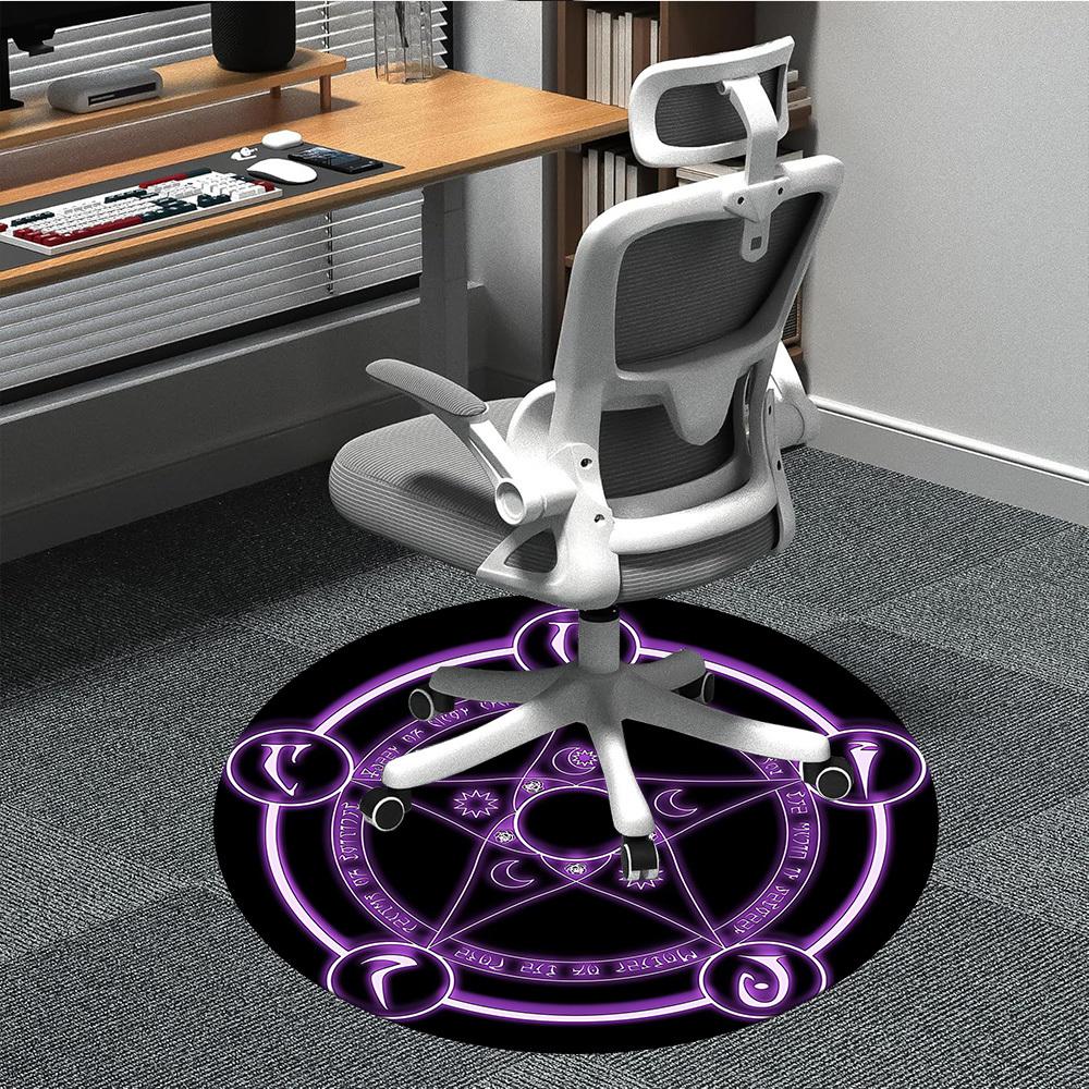 1pc Witchcraft Magic Office Round Area Rug,  Mat Suitable ForOffice, Under Office Chairs Bedroom Living Room Home Decor, Room Deco